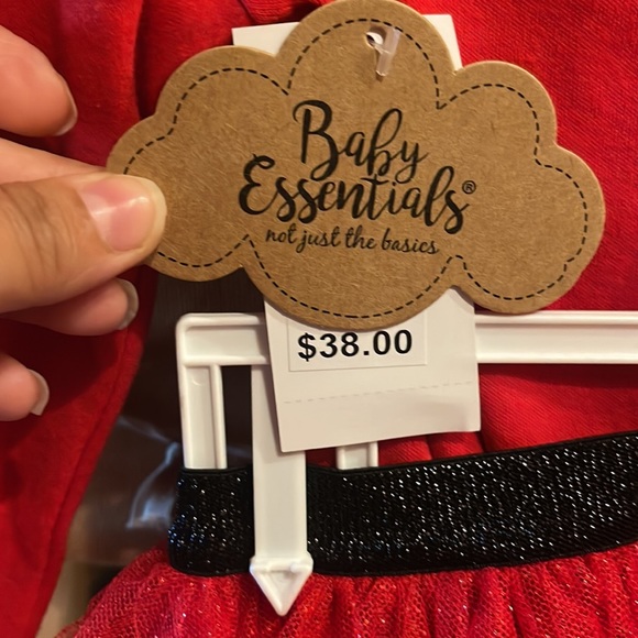 Baby Essentials Santa 4-Piece Bodysuit,tule,Leg Warmers & Headband Size 9 Months - Picture 15 of 17